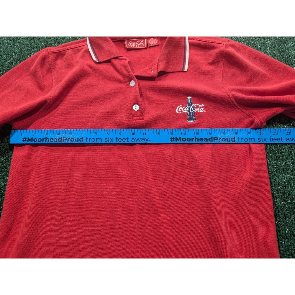 Coca-Cola Brand Red Short Sleeve Polo Shirt Embroidered Logo Women 16W Vintage - Picture 6 of 6